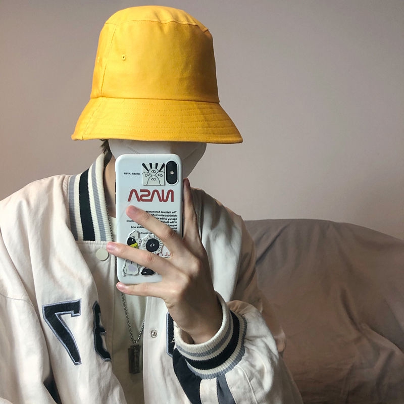 Nón bucket màu sắc trơn phong cách harajuku nhật bản dễ phối đồ