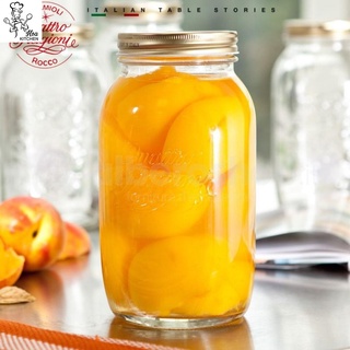 Chai Hũ Thủy Tinh Đựng Thực Phẩm Gia Vị, Combo 2 Hũ Nắp Vặn Dung Tích 1500 ml - Made in Italy
