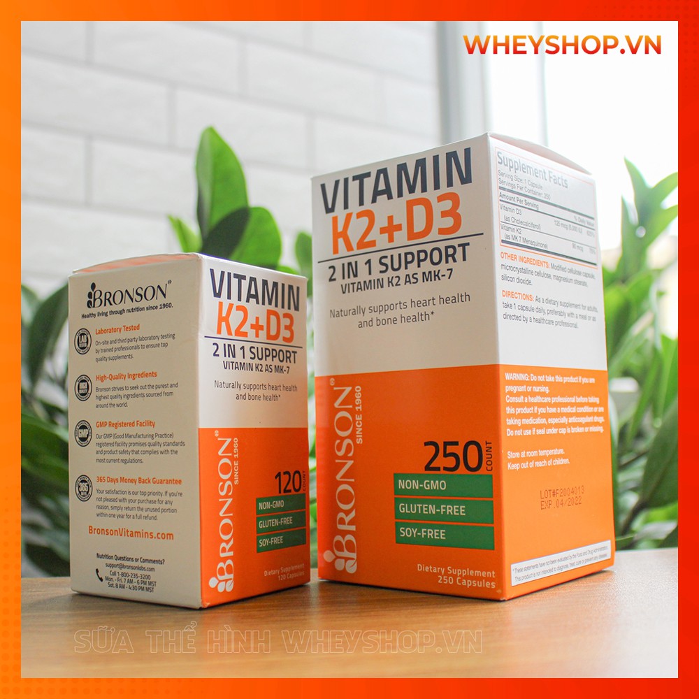 Viên Uống Bổ Sung Bronson Vitamin K2+D3 (120 - 250 viên) | BigBuy360 - bigbuy360.vn