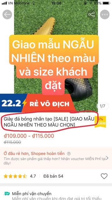 [GIAO MẪU NGẪU NHIÊN THEO MÀU KHÁCH CHỌN] Giày đá bóng nhân tạo [SALE]