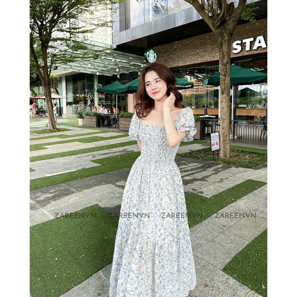 ZAREEN | ĐẦM HOA ĐUÔI CÁ XẺ ĐÙI ZAREEN DAX50 - XANH DƯƠNG