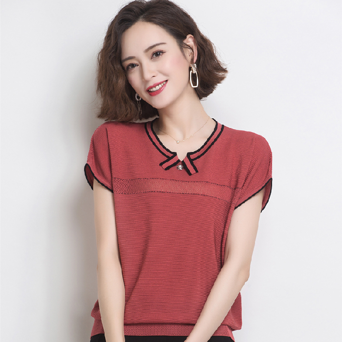 Áo Thun Nữ Ngắn Tay Cổ Tròn Thời Trang Hàn | BigBuy360 - bigbuy360.vn