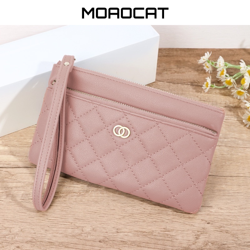 Ví Nữ Màu Trơn Mới Thời Trang Đơn Giản Hình Thoi Nữ Ly Hợp