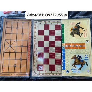 COMBO 3 Bộ Cờ Tướng - Cá Ngựa - Cờ Vua Bàn Nhựa 28x28cm Đẹp