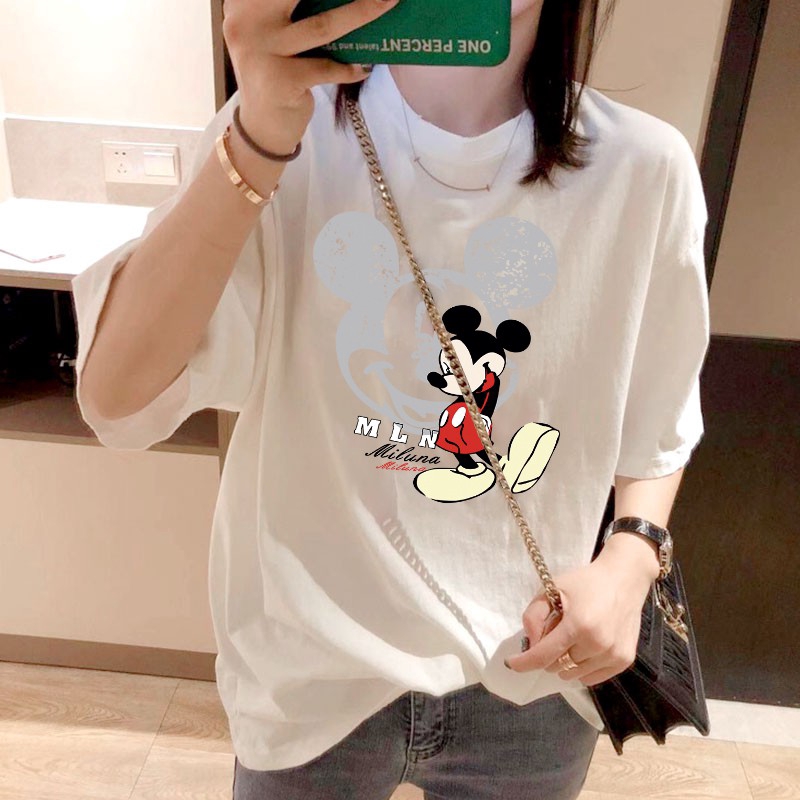 NRVP Áo Thun Nữ Tay Ngắn In Chữ Thời Trang Hàn Quốc