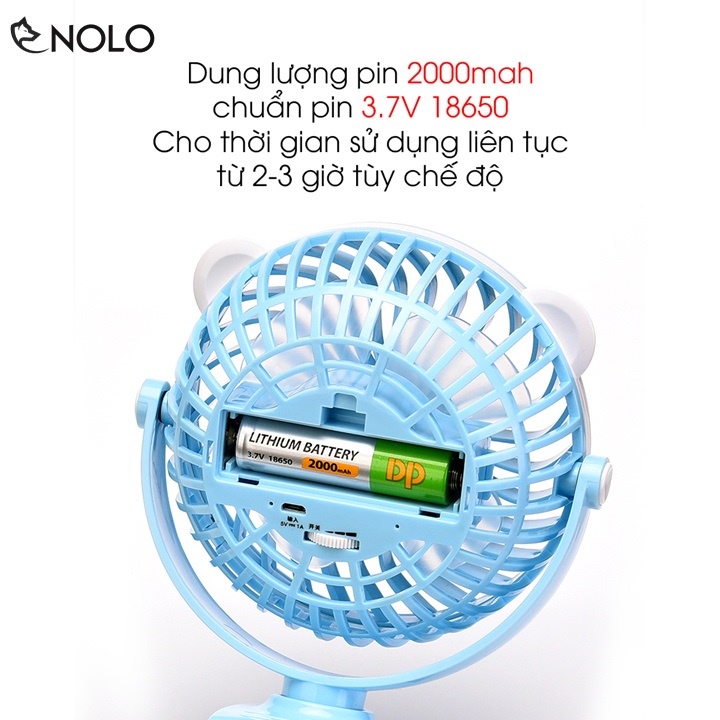 Quạt Sạc Kẹp Bàn DP-7608 Loại Xịn Siêu Mát