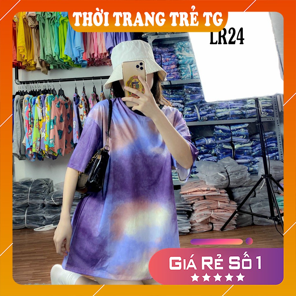 Áo thun loang màu 𝑭𝒓𝒆𝒆𝒔𝒉𝒊𝒑 Áo phông unisex LR24 vải cotton xượt poli co giãn thấm hút tốt, không xù lông