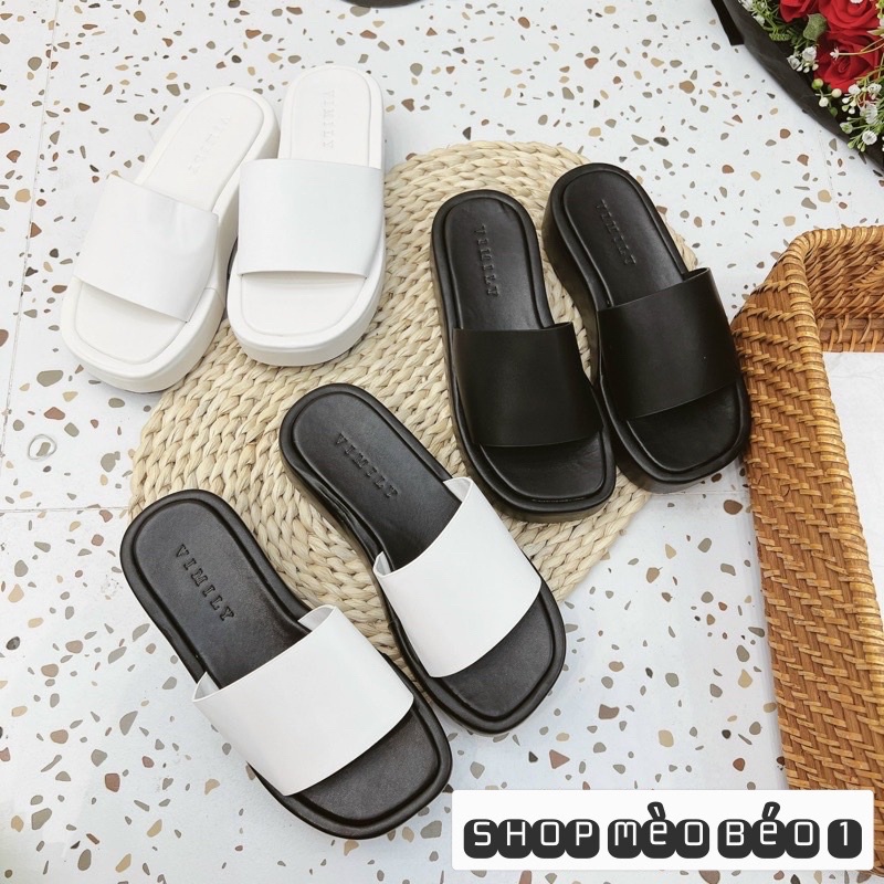 Dép bánh mỳ quai ngang đế cao fullbox