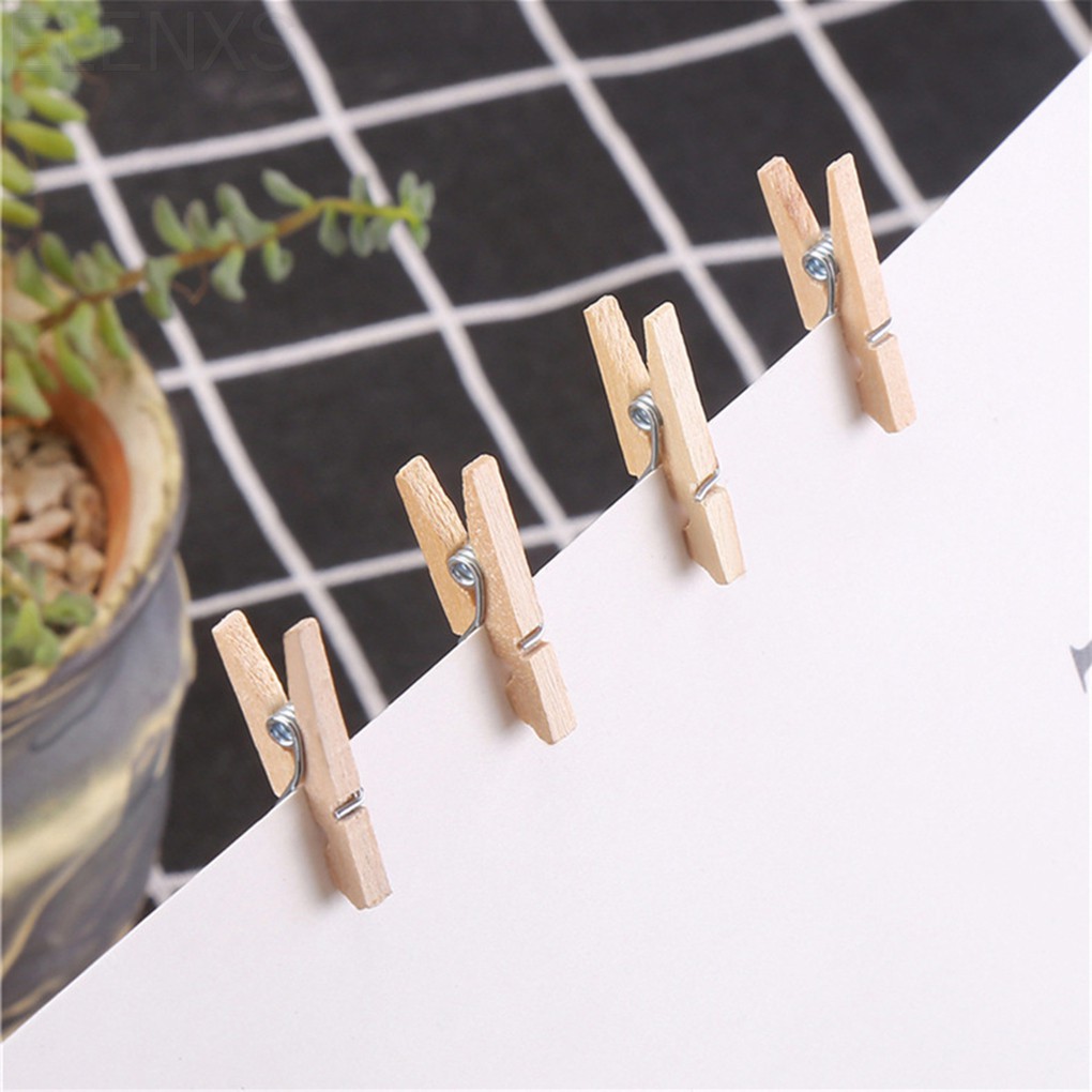 Set 100 Kẹp Ảnh Bằng Gỗ Tự Nhiên Kích Thước 2.5x0.3cm