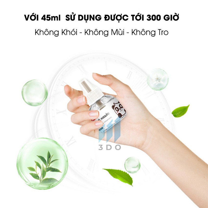 Máy xông tinh dầu đuổi muỗi tinh dầu CHIẾT XUẤT HỮU CƠ dung tích 45ml  3DO
