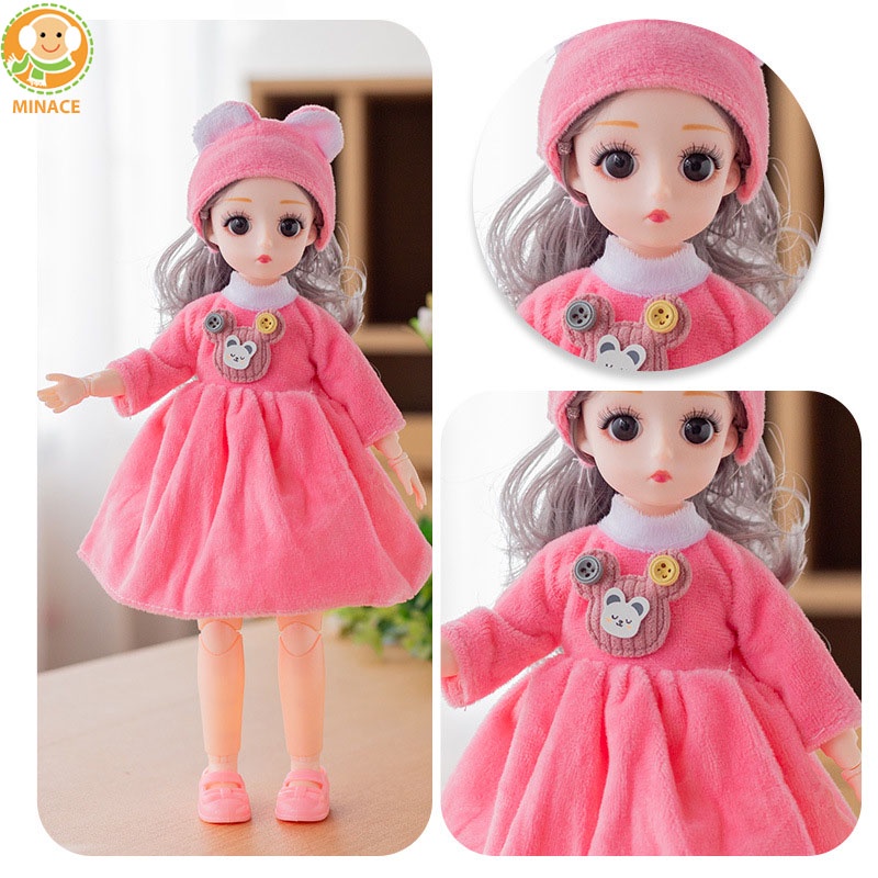 Búp bê barbie có khớp giá rẻ 30cm, đồ chơi cho bé gái phát triển trí tuệ MINACE BUB