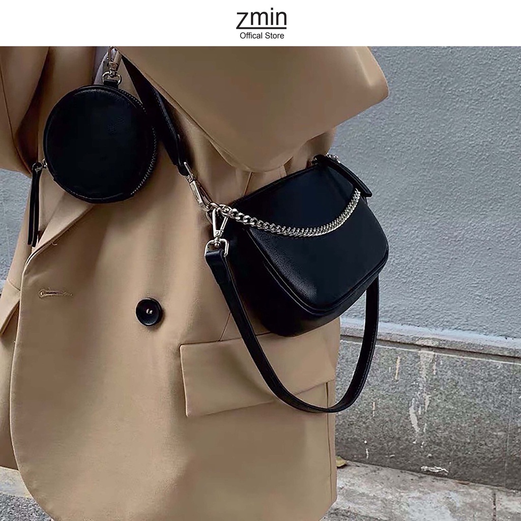 Túi kẹp nách nữ đeo chéo da thời trang Zmin, chất liệu da PU cao cấp-T047