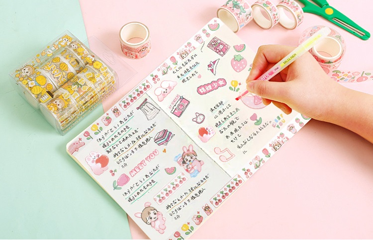 Creatively Folded N Times To Paste A Book with 220 Sheets Sakura Girl Notes with 11 Different Patterns Cute Girl Message Stickers Creative Student Stationery