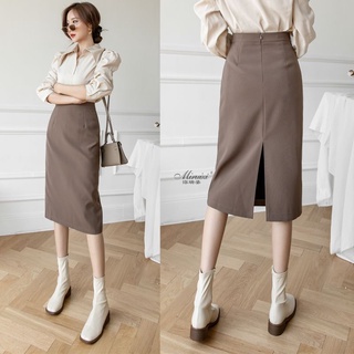 (BIG SIZE) Chân váy dài công sở xẻ sau C109