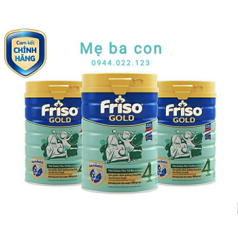 (Hsd T5/2022) Combo 3 lon sữa bột Friso Gold 4 900g cho bé từ 2 đến 4 tuổi