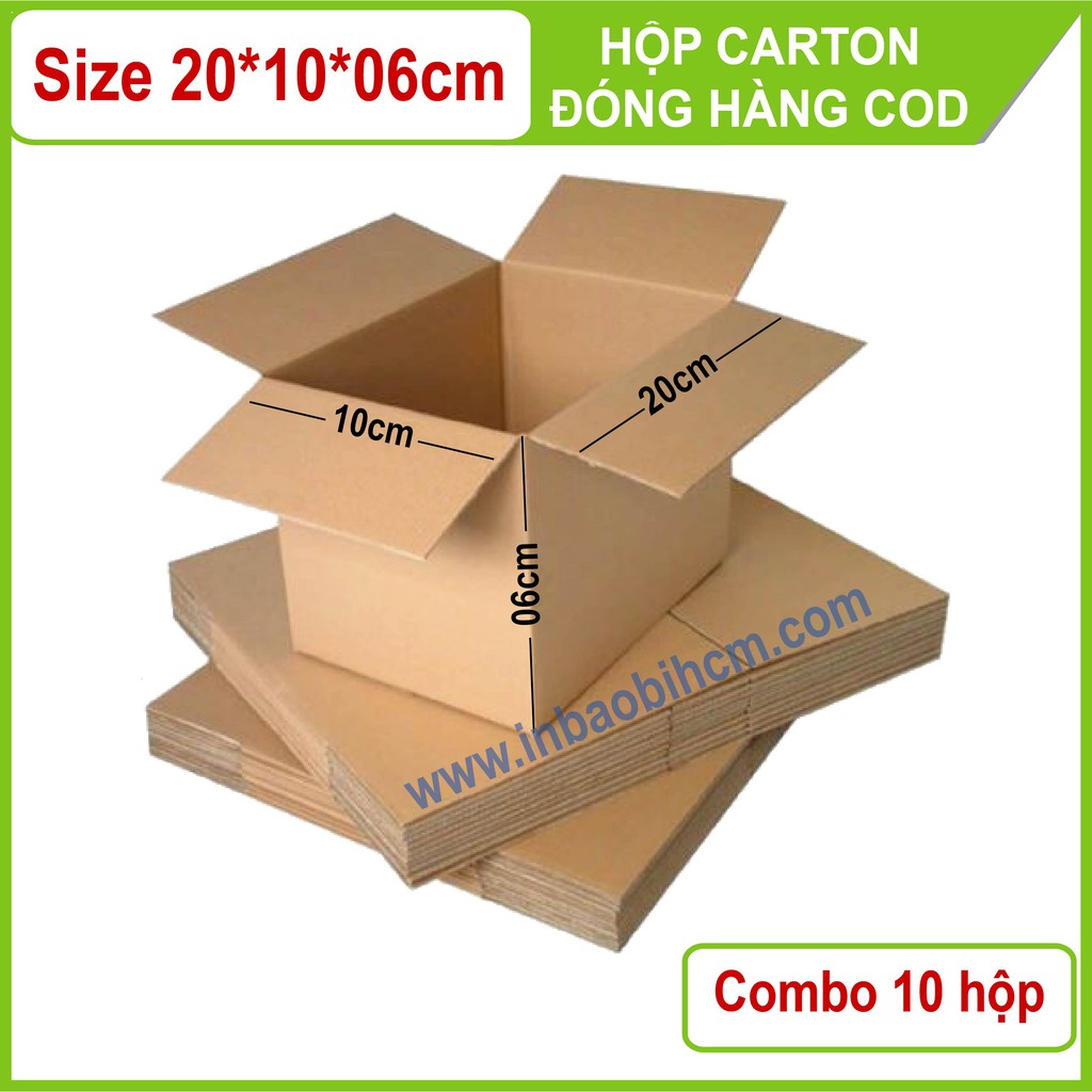 20 hộp carton đóng hàng 20x10x6 cm (Thùng giấy - Hộp giấy carton giá rẻ)