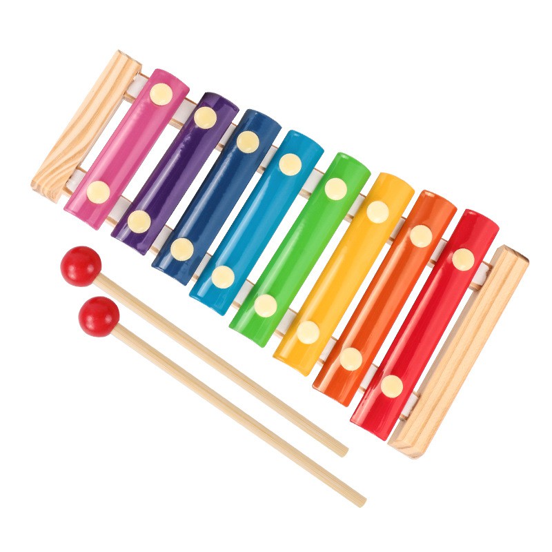 Đàn Gõ Xylophone 8 Thanh Âm Nốt Nhạc Piano Bằng Kim Loại, Phát Ra Âm Thanh, Đồ Chơi Thông Minh Giúp Các Bé Học Âm Nhạc.