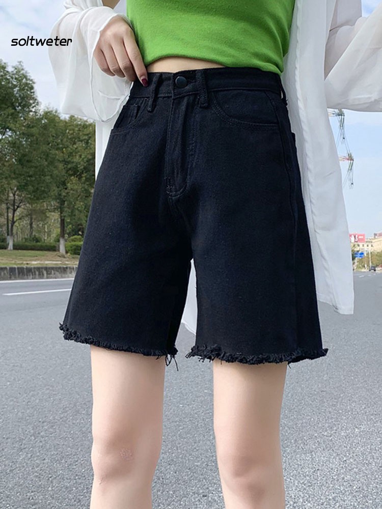 Quần Short Nữ Jeans Denim Lưng Cao Thời Trang Hàn