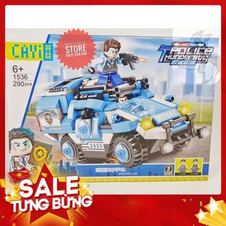 Lego cayi-1536 lắp ráp xe cảnh sát cơ động - police thunder