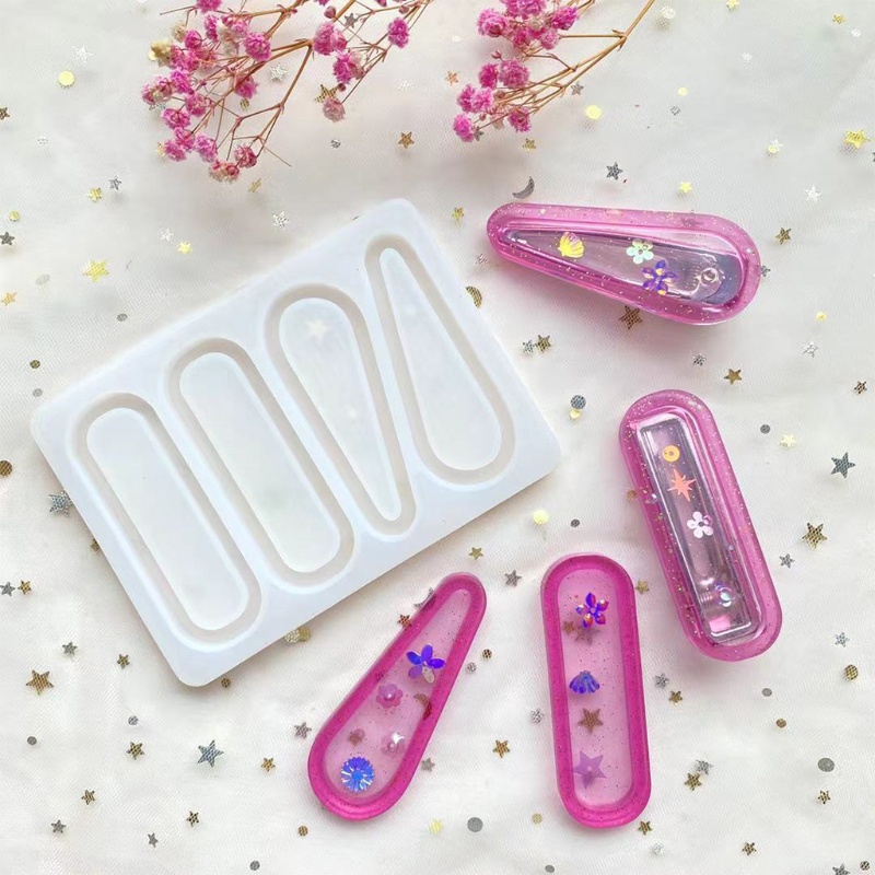 Khuôn Silicone Làm Kẹp Tóc Cát Chảy Hình Kẹp Tóc Epoxy Resin