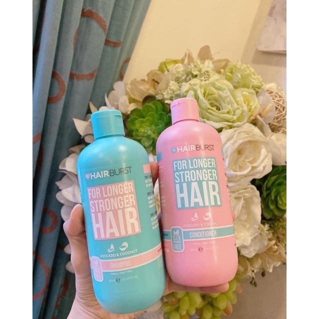 Cặp Dầu Gội Xả Hairburst 350ml , Cặp Dầu Gội Đầu Hairburst Hồng Xanh giúp mọc tóc chống rụng tóc