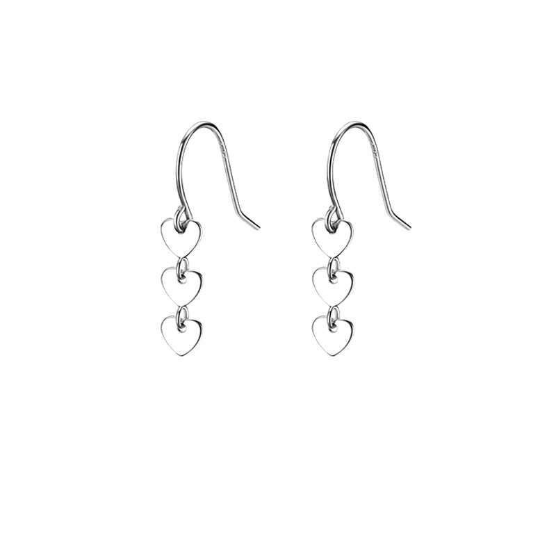 Bông Tai Nữ Cao Cấp ERASHOP 079602 - Móc Ba Trái Tim Nhỏ Gọn, Đơn Giản, Phù Hợp Hằng Ngày, Đi Học, Siêu Rẻ Đẹp