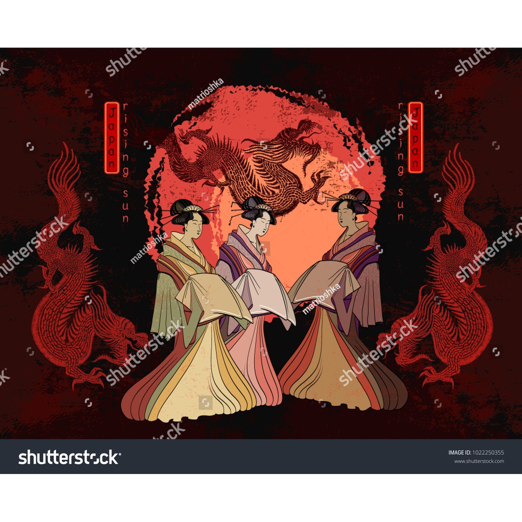 Tranh lụa 3d Quán ăn Phòng trà phong cách Nhật Bản QAPTNB-03