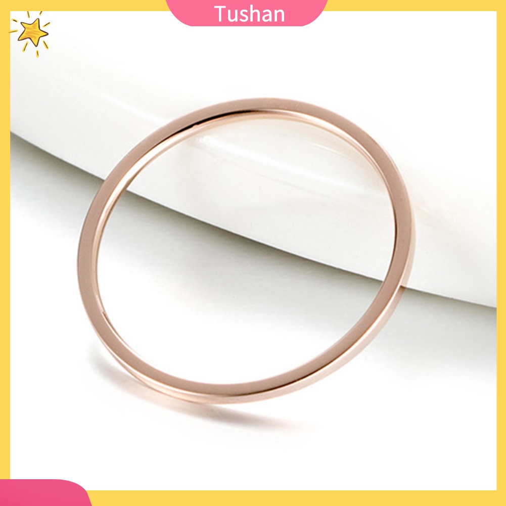 Nhẫn cưới thép titan mỏng mềm mịn thời trang dành cho nữ