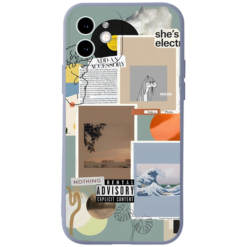 Ốp lưng JURSUE mềm chống sốc viền vuông ngộ nghĩnh cho iPhone 13 12 11 Pro Max SE 2020 X XR XS 8 7 ip 6S 6 Plus Y2052