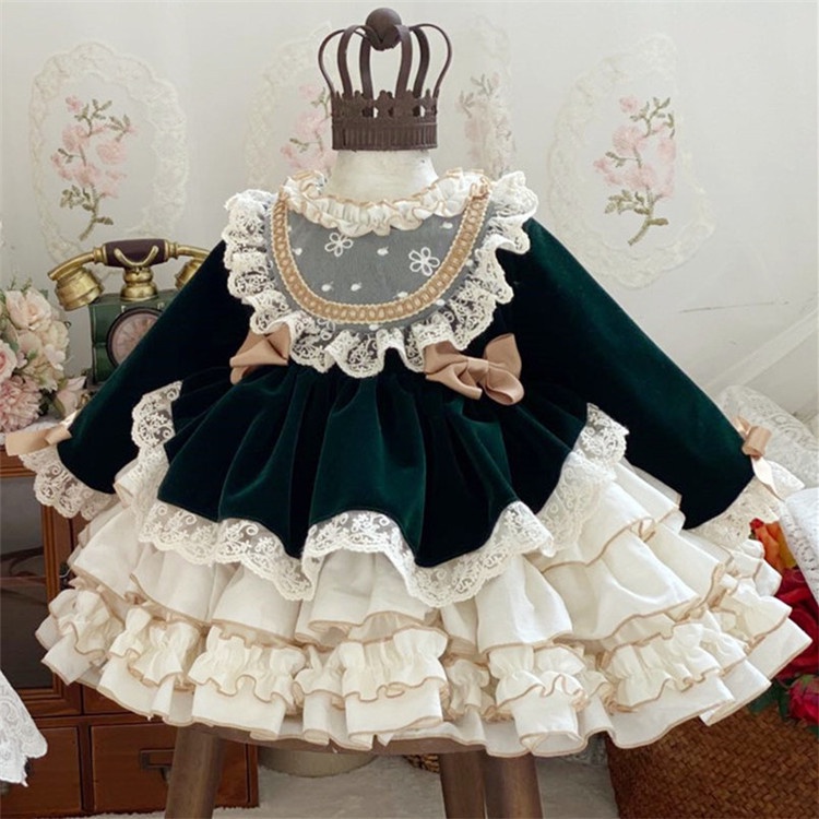 Đầm công chúa Lolita tay dài thời trang thu đông cho bé gái