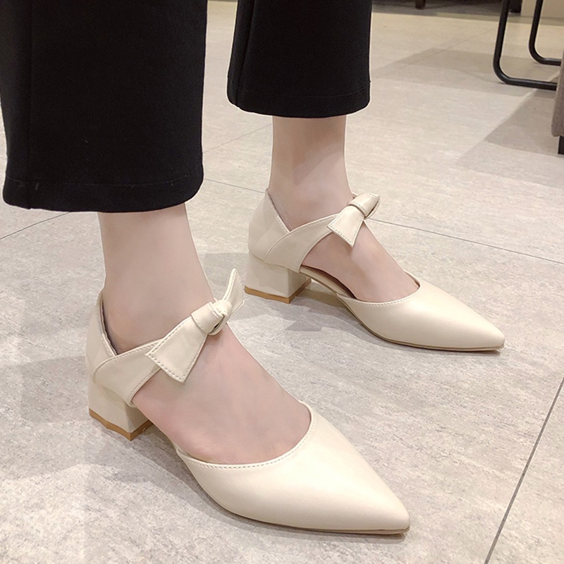 Giày cao gót IELGY mũi nhọn phong cách Pháp thời trang cho nữ