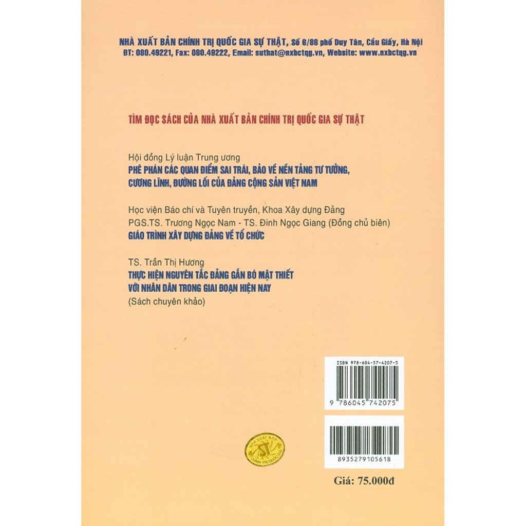 Sách - Giáo Trình Xây Dựng Đảng Về Tư Tưởng Và Đạo Đức | BigBuy360 - bigbuy360.vn