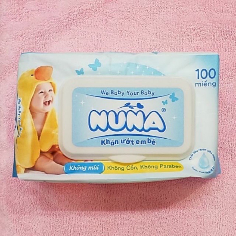 Giấy ướt Nuna 100 miếng không mùi