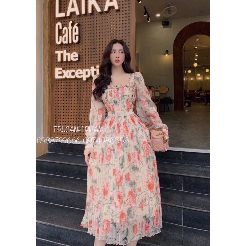 Đầm maxi tay phồng công chúa voan 2 lớp nhẹ nhàng | BigBuy360 - bigbuy360.vn