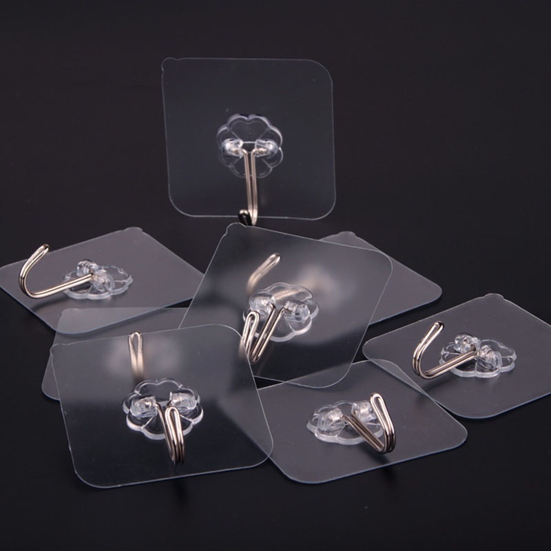 Set 10 móc dán tường trong suốt tiện lợi