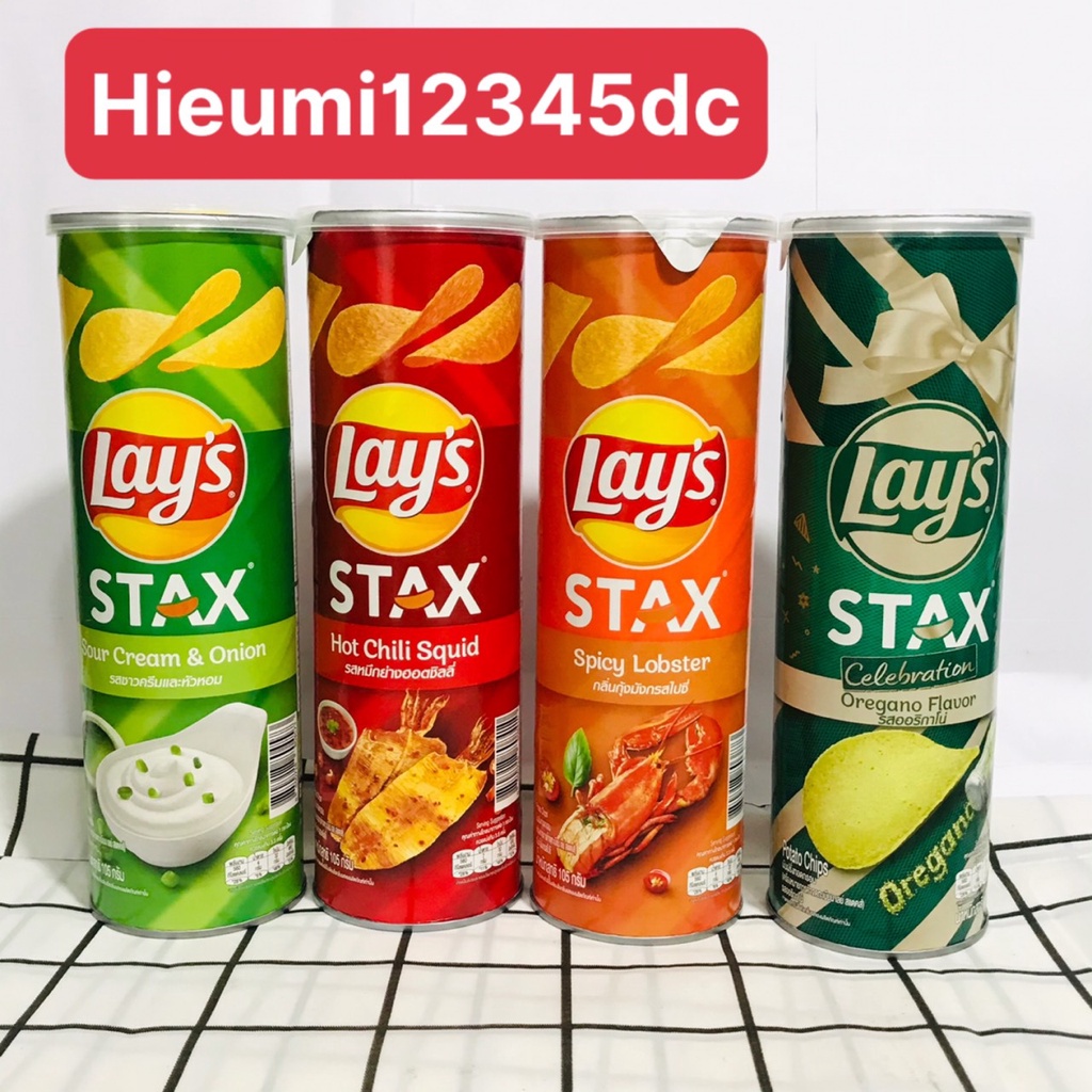 Khoai tây ống Lays Stax lon 105g