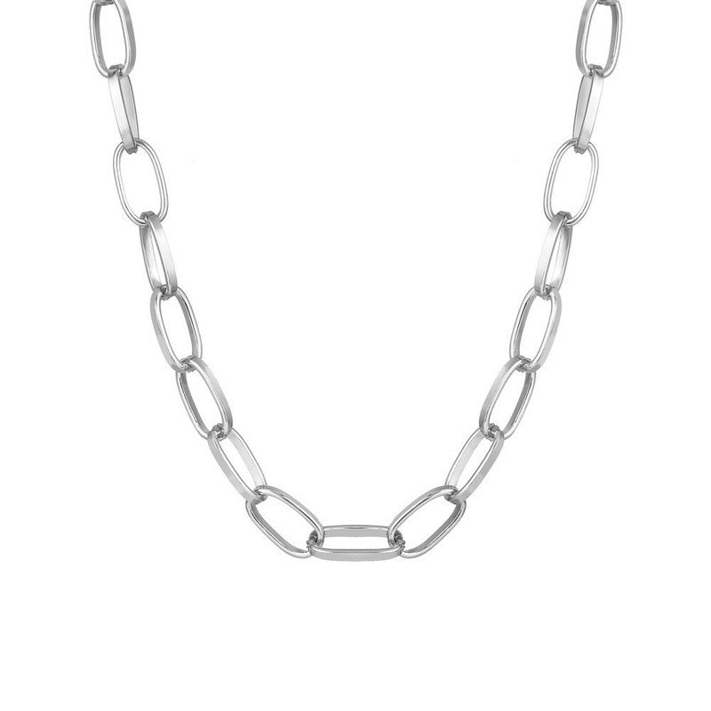 Vòng cổ choker dây xích bản lớn bằng kim loại dày thời trang cho nữ