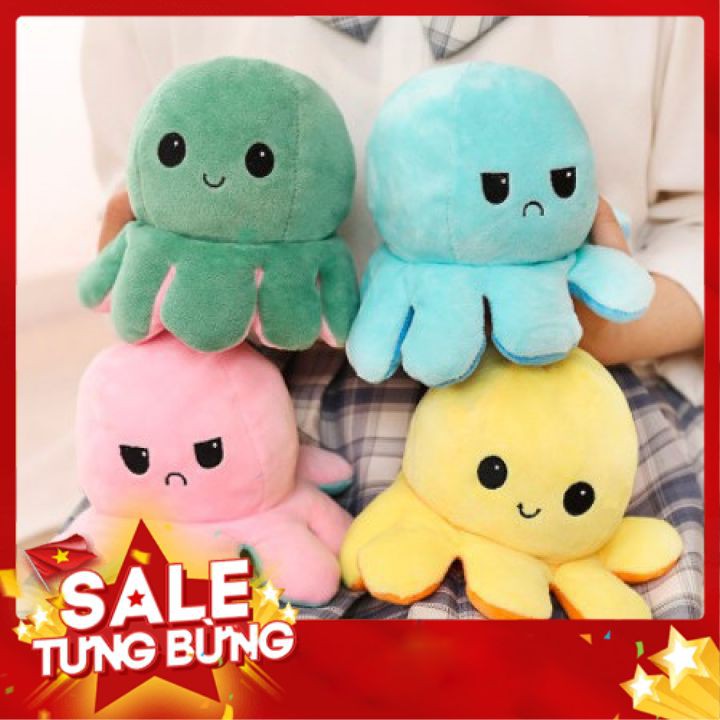 [ BAO GIÁ SHOPEE ] Bạch Tuộc Cảm Xúc 2 Mặt Siêu Cu Te Chất Liệu Vải Mềm MỊn Size 20 - 40cm