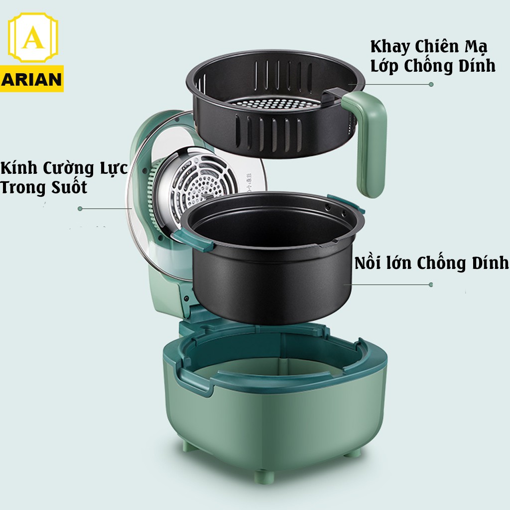 [CHÍNH HÃNG] Nồi chiên không dầu Bear Model QZG-B11D2 dung tích 5L Bảo hành chính hãng 12 tháng