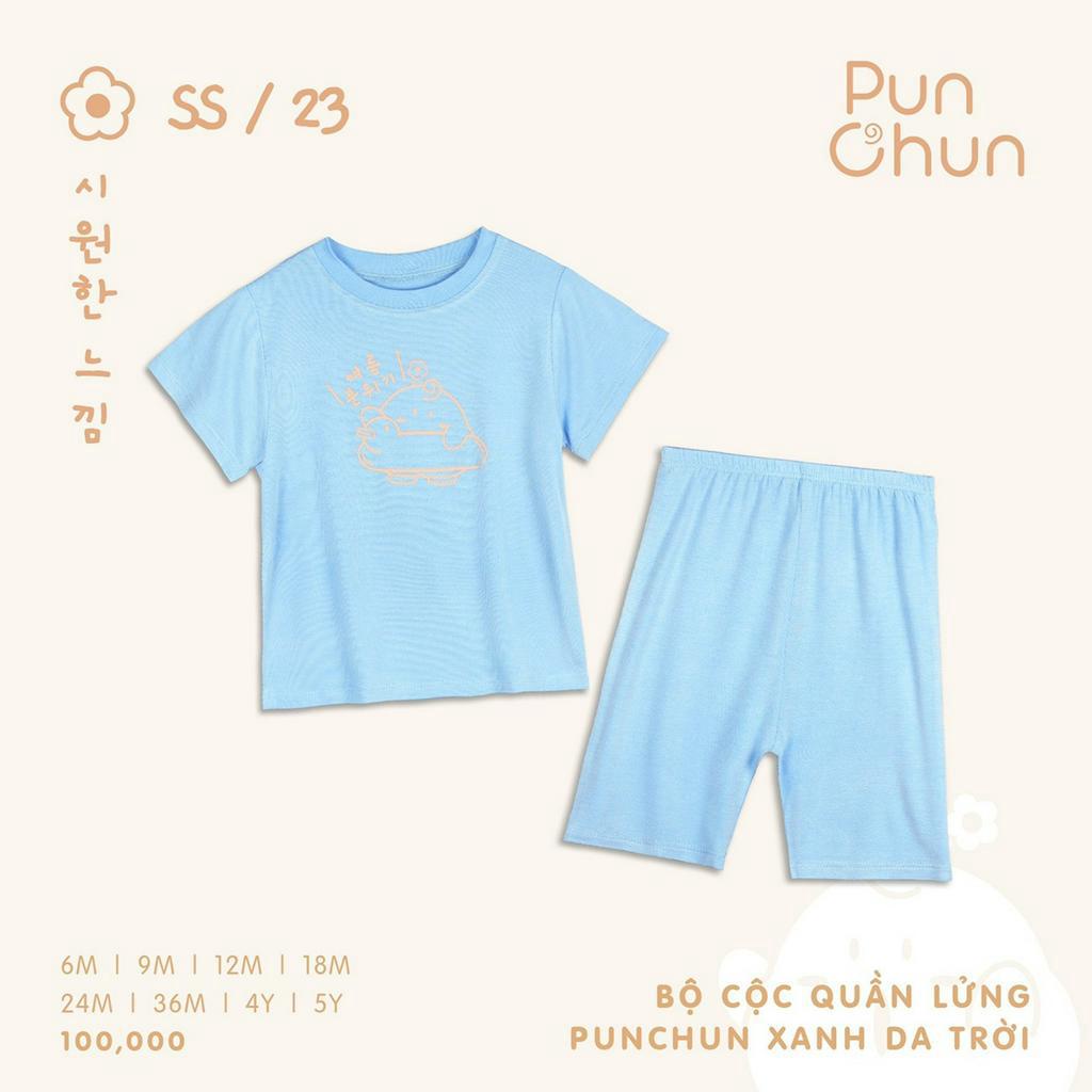 Bộ quần áo hè PUNCHUN trẻ em cộc quần lửng vải cotton mỏng hè [ PUNCHUN Việt Nam 2023 ]