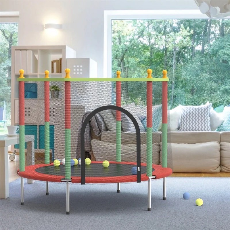 Quây nhún lục giác, Quây bóng khung sắt, Đệm nhún nhảy lò xo có thể gấp gọn, dễ dàng di chuyển