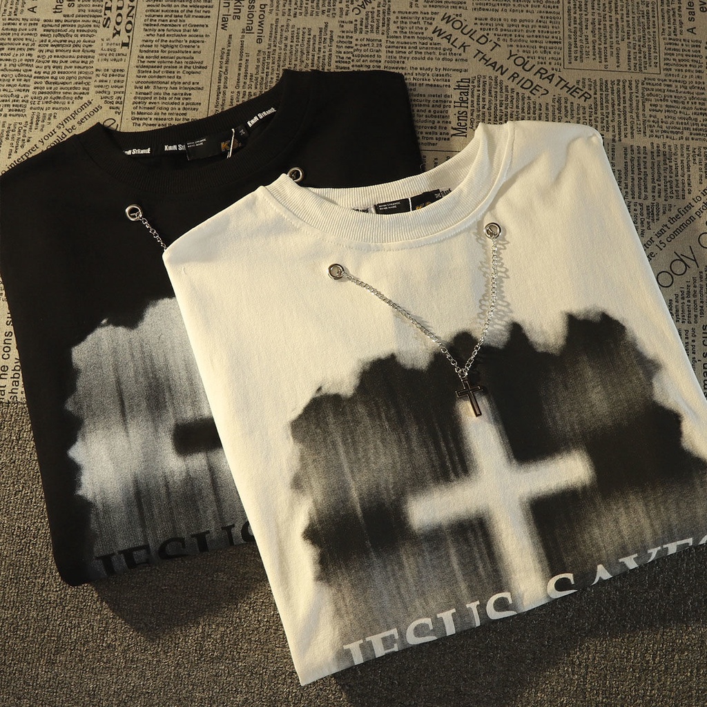 Áo Thun Cotton Tay Ngắn Dáng Rộng Phong Cách Đường Phố Retro Dành Cho Nữ