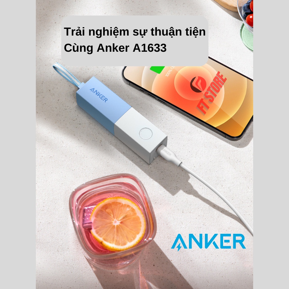 [GIAO HOẢ TỐC] Pin Sạc Pự Phòng Kiêm Củ Sạc Nhanh Anker A1633 20W/5000mAh PD/QC3.0 BH12T