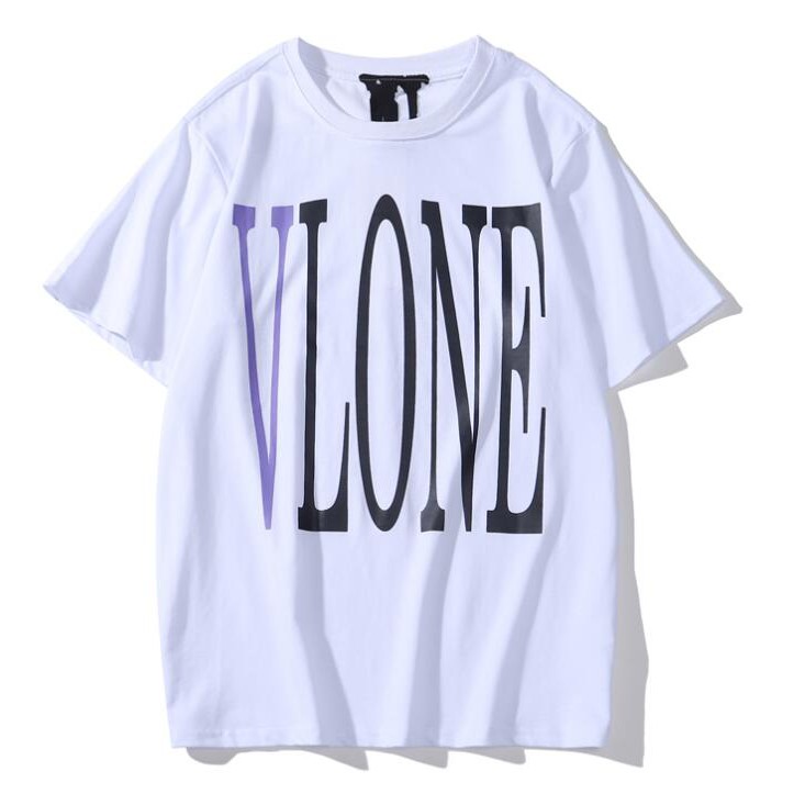 Áo Thun Cotton Tay Ngắn In Hình Vlone Thời Trang Cho Nam Nữ