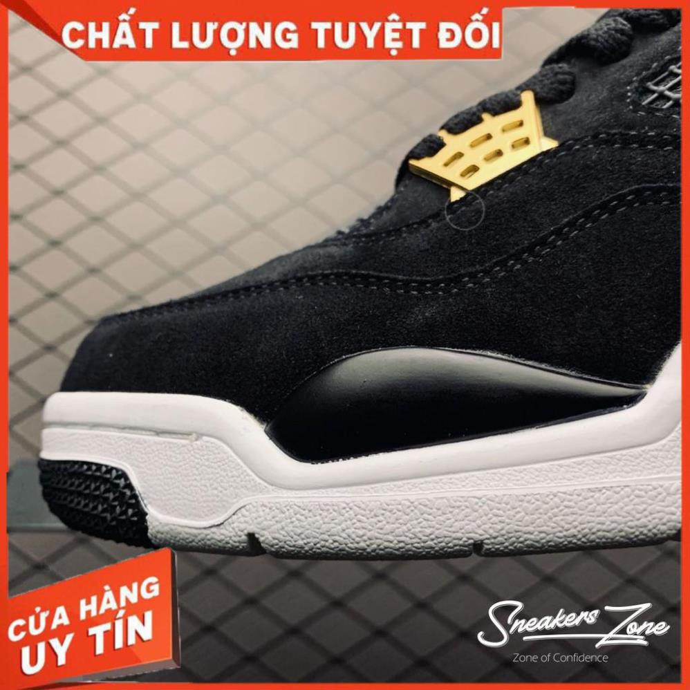 (FREESHIP+HỘP+QUÀ) Giày thể thao Giày thể thao AIR JORDAN 4 ROYALTY đen đế trắng siêu đẹp cho nam và nữ | :