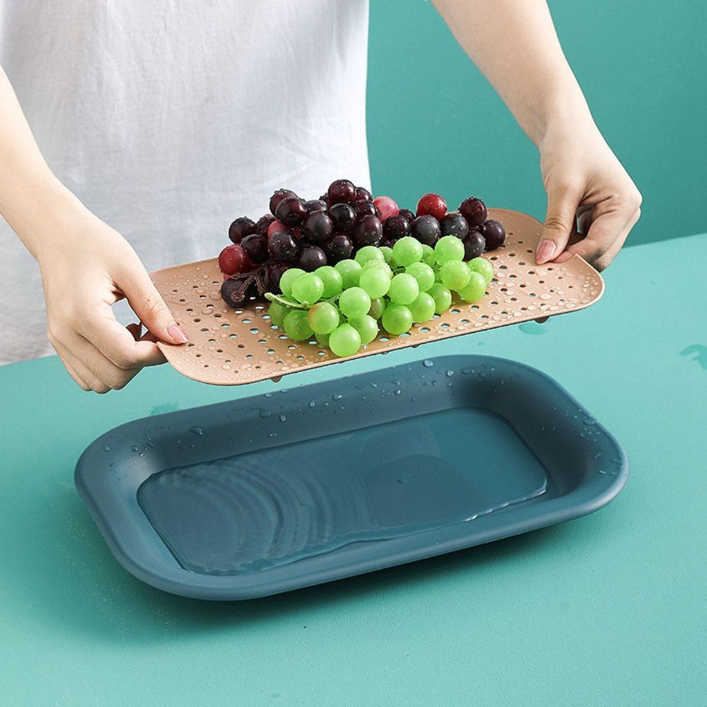 1 Khay Đựng Trái Cây Hai Tầng Tiện Dụng Cho Nhà Bếp