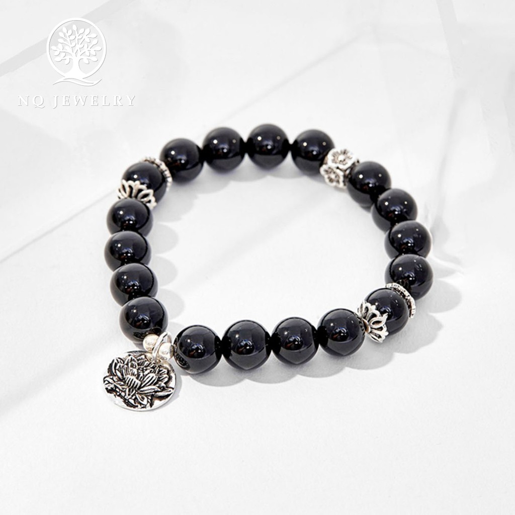 Vòng tay charm hoa sen bạc - NQ Jewelry