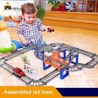 Bộ Đồ Chơi Lắp Ráp Đường Ray Xe Lửa Chạy Bằng Pin Cho Bé