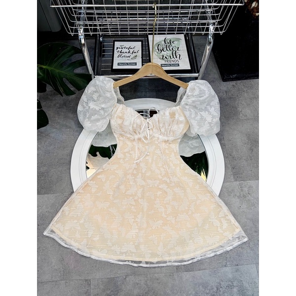 Váy ren cúp ngực tay phồng,chất vải siêu đẹp