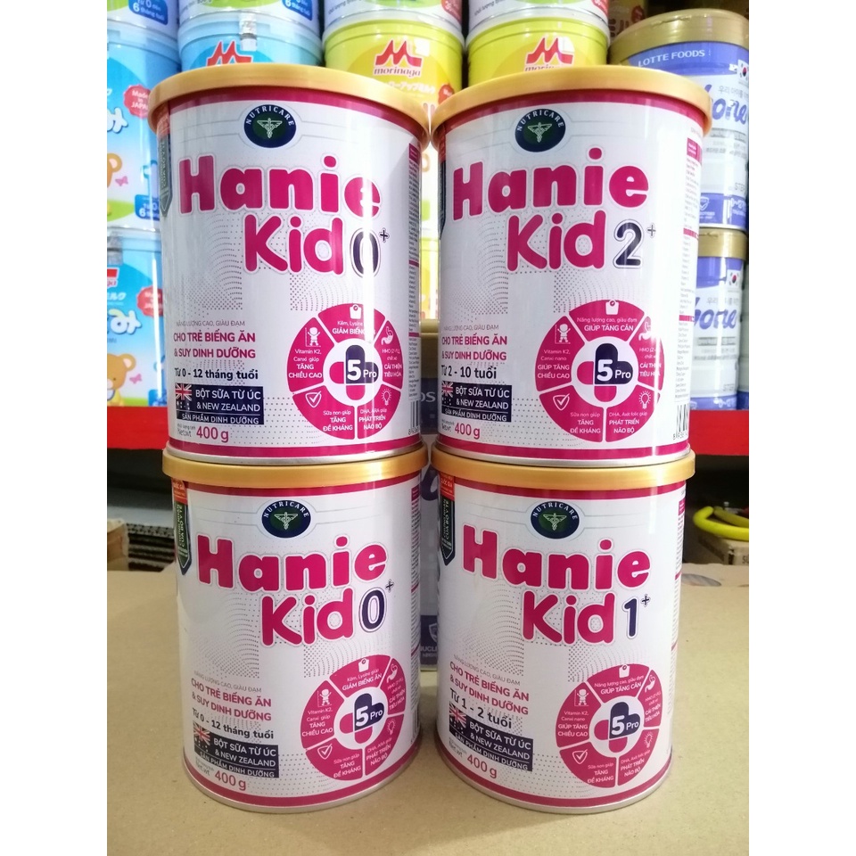 Sữa HANIE KID Số 0+, 1+, 2+ Lon 400G